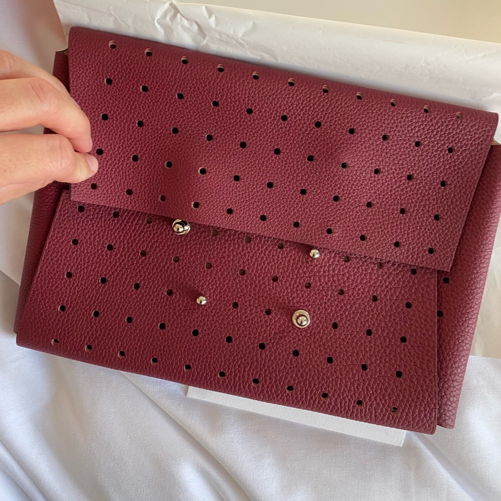 *NWB* Hermes Perforated Leather Clutch (Reversible)